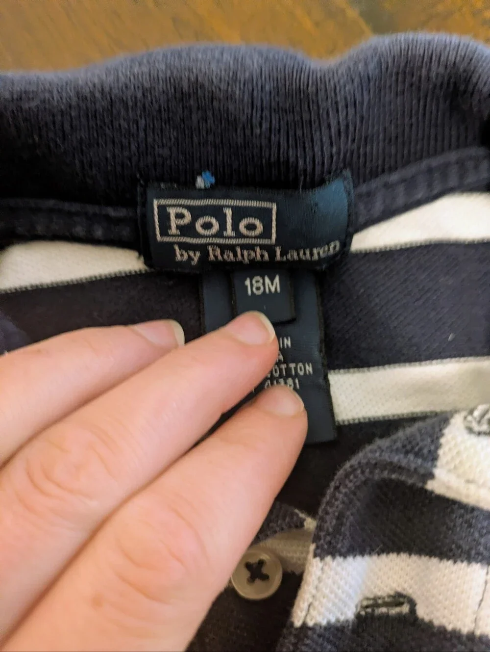 Ralph Lauren Navy, White & Red Striped Polo Shirt